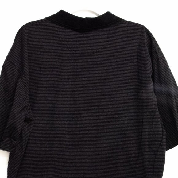 Dockers Black & Grey Striped Short Sleeve Polo Shirt Size XL - Picture 8 of 8